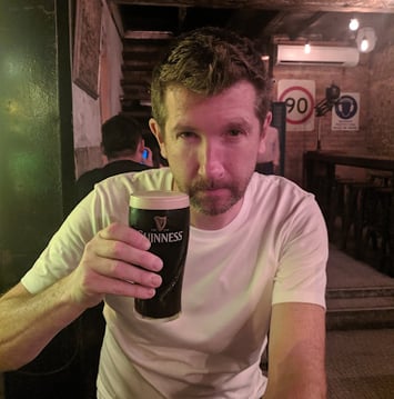 Andrew and a pint of guinness