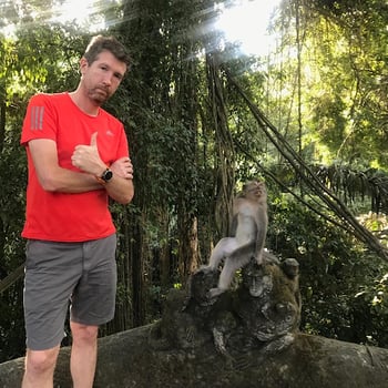 Andrew and a monkey