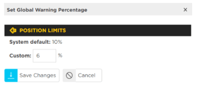 Screenshot of Custom Warnings