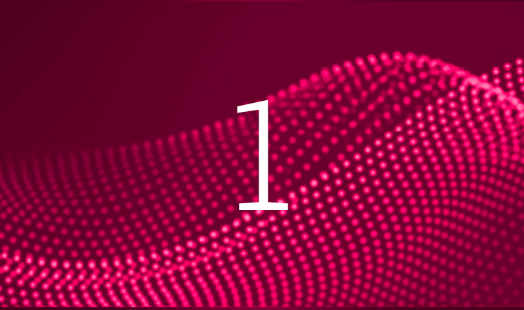 FundApps Filing Manager uses the client-provided data and provides a fully audited service. Number 1 in front of a wavelength created by pink dots. 