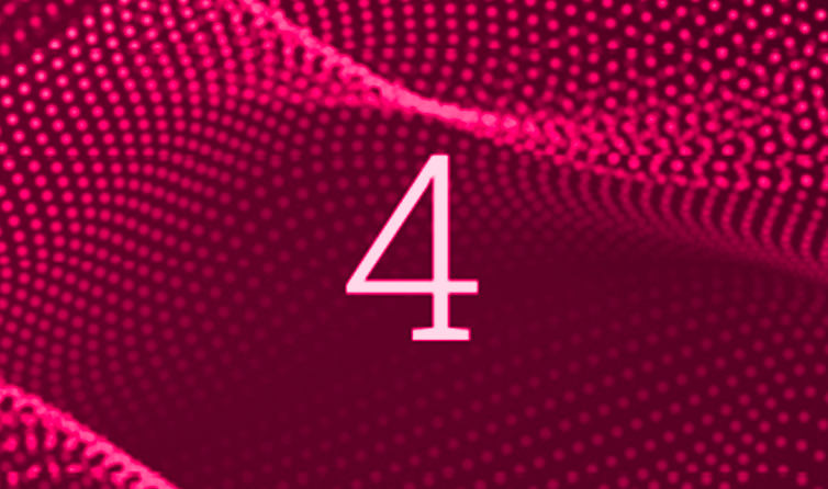 Number 4 in front of a wavelength created by pink dots. Secure, seamless data transfer with FundApps Filing Manager. 