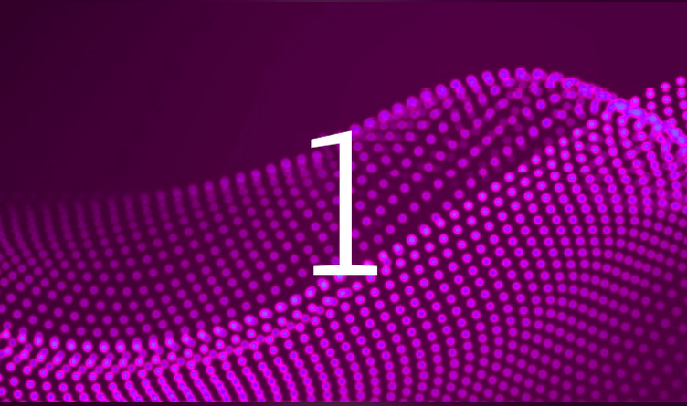 Form PF reporting with FundApps.  Background of           purple dots in a wave pattern behind a white number 1.