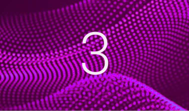 Form PF reporting with FundApps. Background of purple dots in a wave pattern behind a white number 3.