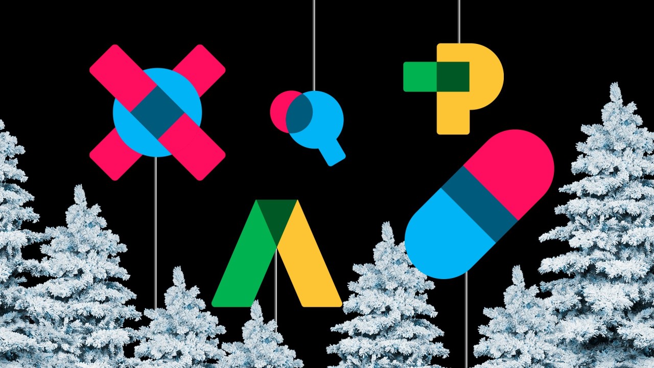 Regulation in motion blog. FundApps product icons with white frosty trees on a black background