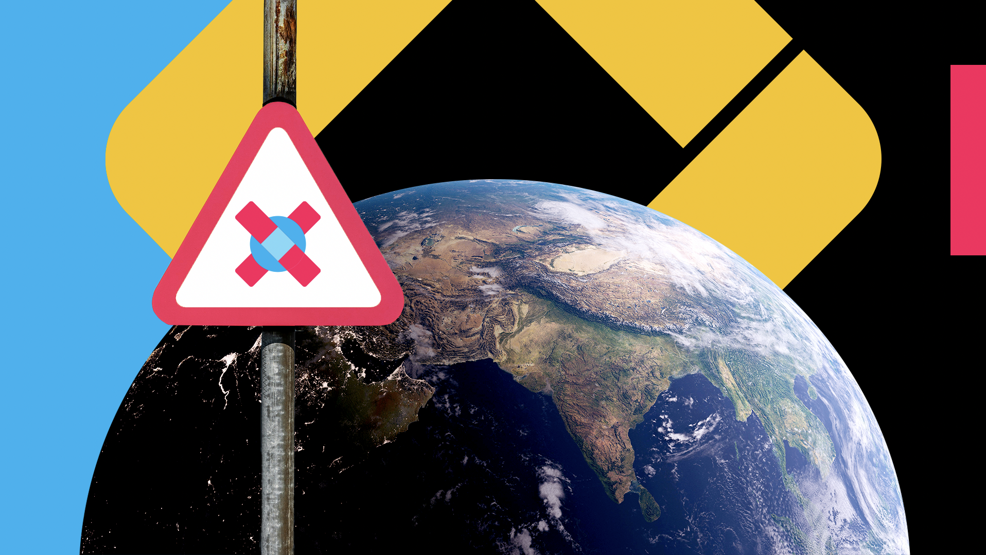Sanctions Screening press release header. FundApps launches global Sanctions Screening service. Yellow FundApps logo behind image of Earth. Sanctions Monitoring way finder