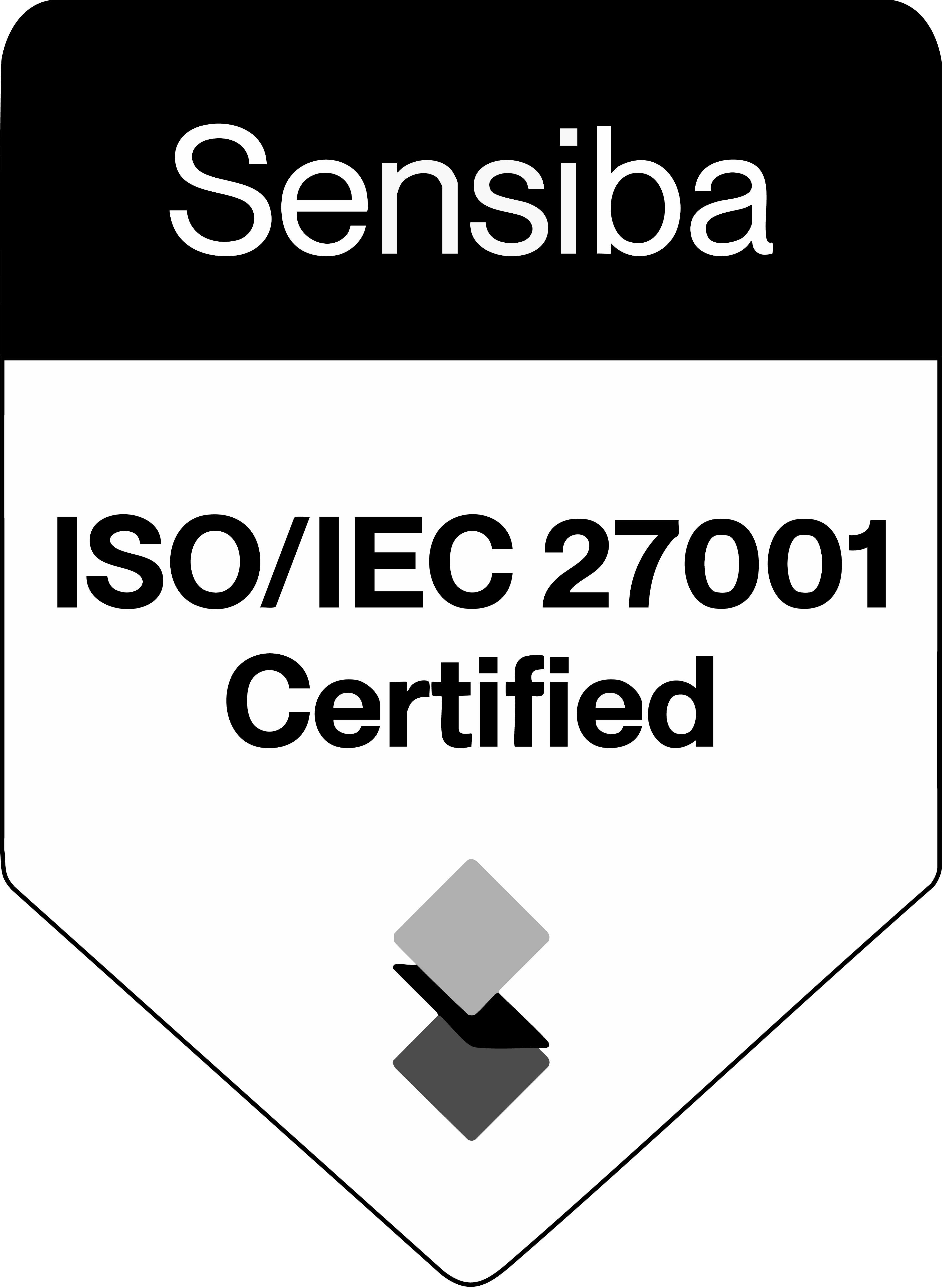 Sensiba and ISO black and white logo