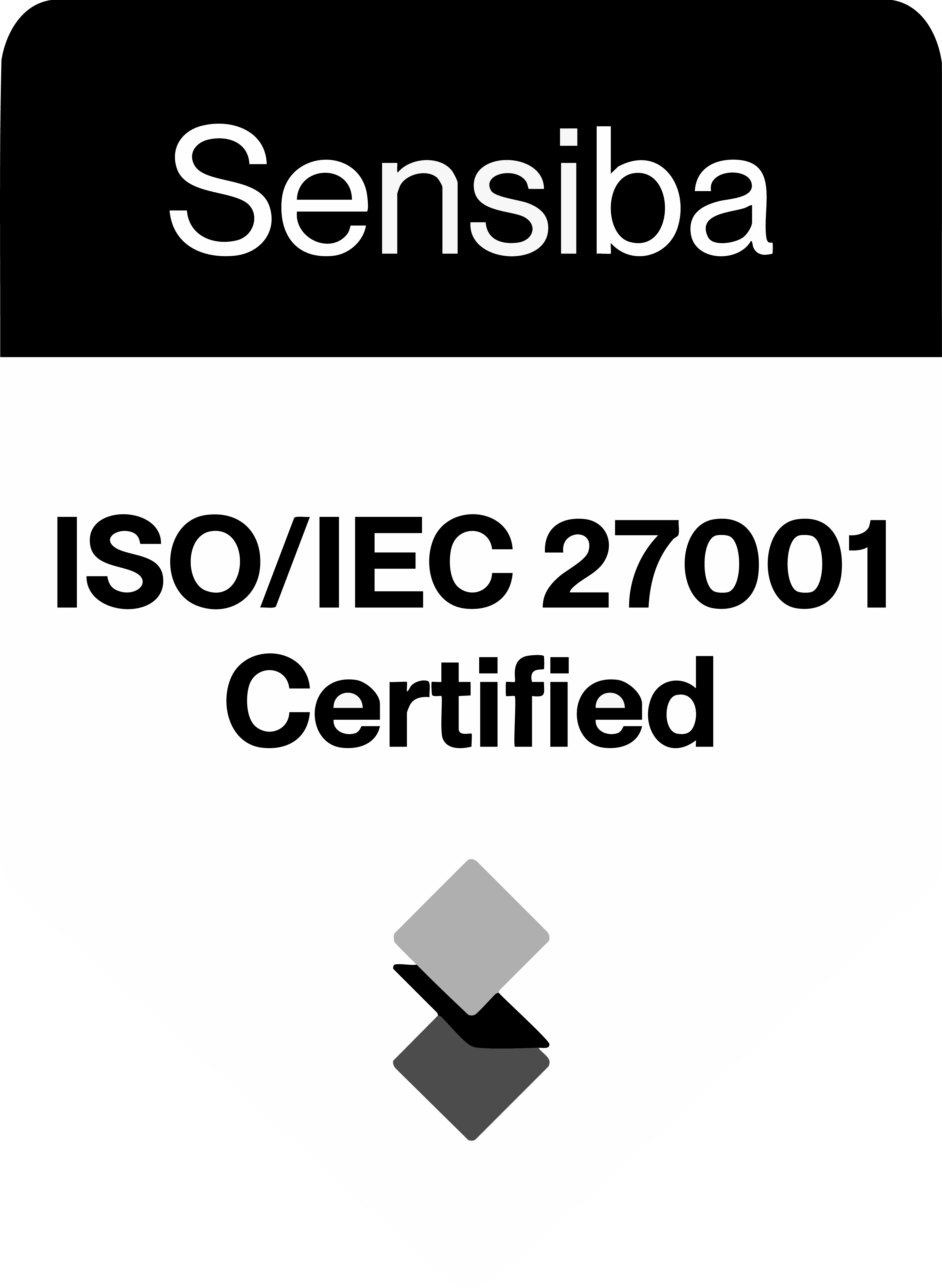 Sensiba and ISO black and white logo