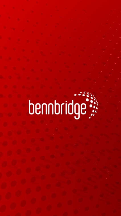 Bennbridge logo on red background with dots. FundApps are red-y to provide multi-boutique investment firms with solutions to grow businesses.  