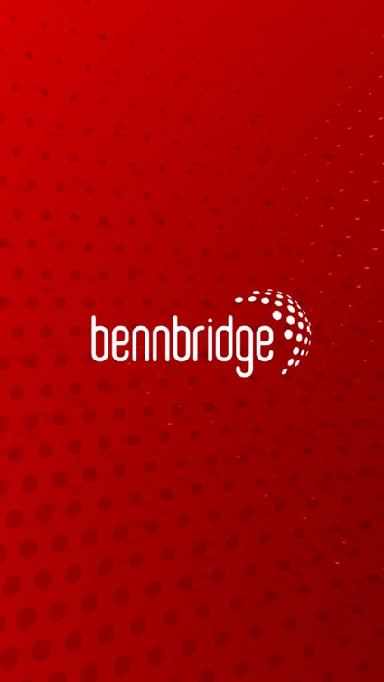 Bennbridge logo on red background with dots. FundApps are red-y to provide multi-boutique investment firms with solutions to grow businesses.  