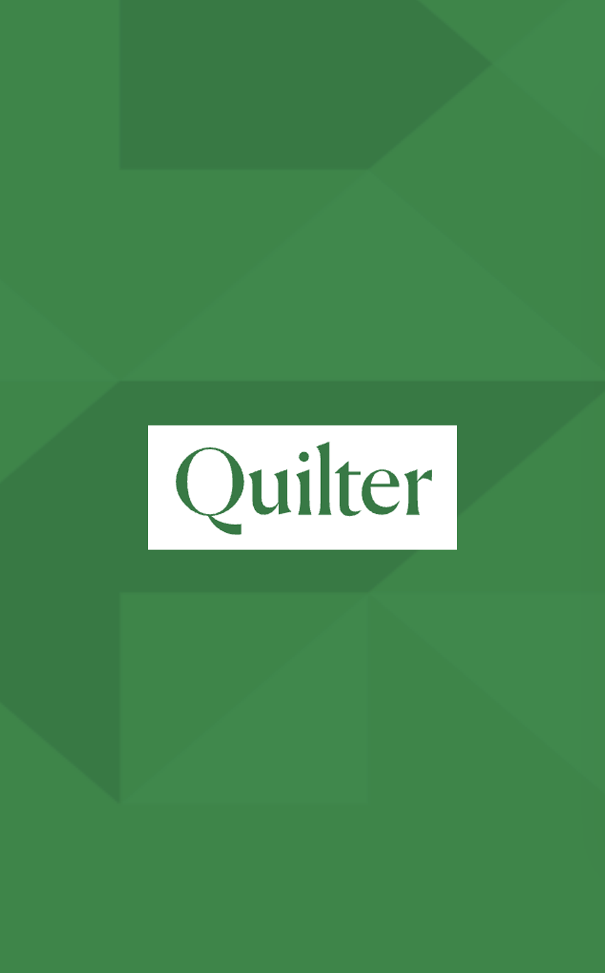 Logo of Quilter in front of a green backdrop.