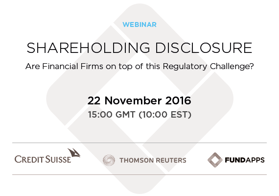 Shareholding Disclosure Webinar with Thomson Reuters and Credit Suisse